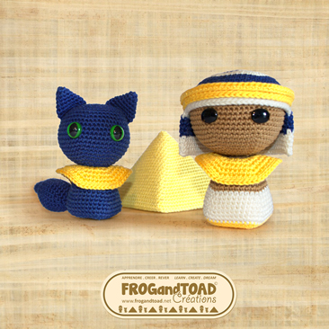 CHIBI - Egypte / Egypt - Amigurumi Crochet - Patron / Pattern - FROG and TOAD Créations